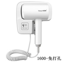드라이기 호텔 벽에거는식 벽결이형 펀칭불필요 모텔 화장실 욕실 벽걸이 전기드라이어 가정용, T15-업그레이드 호텔 1600펀칭불필요-화이트