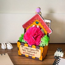 민화샵 모스 카네이션 화분 만들기 3종 어버이날 만들기 DIY 우드조립 색칠하기 모스 공기정화식물 천연이끼 나무 팬시우드 우드만들기 우드공예 식물키우기 인테리어액자, 민화 모스 카네이션화분_마음