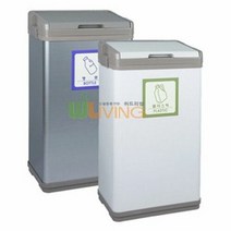 오너클랜 리빙 스틸분리휴지통(일반)(일반형/페달X뚜껑O), 골드(품절)/재활용품
