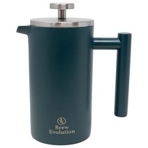 Brew Evolution 355ml(12온스) 스테인리스 스틸 프렌치 프레스 커피 메이커 이중벽 단열 및 티 브루어 포트 추출한 또는 차를 뜨겁게 유지 350ml 하와이안 블루, 20 oz (600 ml), Hawaiian Blue, Hawaiian Blue