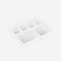 믿음인터내셔널 미니 도시락(6칸) 백색 일회용 포장용기 도시락용기 반찬용기, 10Ea
