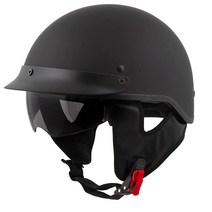 Milwaukee Helmets MPH9718DOT 도트 승인 매트 블랙 Momentum 하프 페이스 오토바이 헬멧 남성 및 여성용 바이커 드롭 다운 틴트 바이저 포함 XL