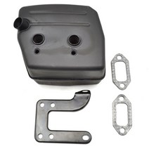 컷소 Husqvarna 용 가스켓 플레이트가있는 전기 톱 배기 머플러 61 66 162 268 272 동력 전달 장치 5034769, 01 Black