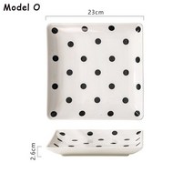 북유럽 고급 플레이팅 접시 모던 감성 대형 물고기 트레이 꽃 모양 물방울 무늬 가정용 주방 세라믹 식기 세트, 15.O