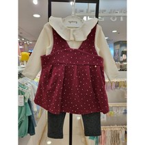 아가방 [동아쇼핑점]가을이월할인상품# 미리만나는 가을 #여자아기 원피스/ 긴팔티셔츠 /땡땡이 원피스 / 쫄바지/백일 돌선물 / 일상복/ 부드럽고 도톰한 쥬리3pcs
