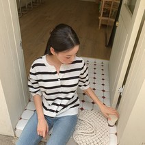 바보사랑 겟잇미 딜니 단가라 여성 데일리 배색 가디건 .겟잇미