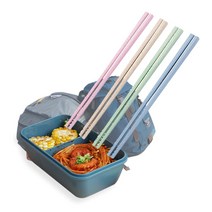 식단 등산 젓가락 도시락 밀 캠핑 간편 휴대용 벌크업 단백질 보온 도시락 점심 제로웨이스트 건강, 파스텔젓가락-랜덤