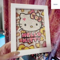 보석십자수 헬로키티 액자 키티 diy 큐빅 비즈 사각 애니 만들기, KT23