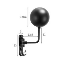 진열대 정리 수납 벽걸이/바닥 스탠딩 자전거 헬멧 홀더 모자 디스플레이 스토리지 랙 행거 1/2 개, [03] Single ball Black A