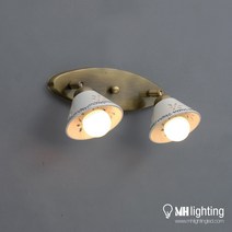 [산본 문화조명] 제냐 2등 직부 벽등 도자기 식탁등인테리어조명 국내제작 현관등 인테리어조명, 본품(LED 12W 벌브 하얀빛 X 2)