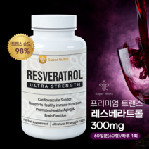 미국빠른직구 수퍼누트라 트렌스 레스베라트롤 300mg, 60정, 1개