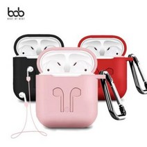 바보사랑 bob 솜사탕 에어팟 보호 젤리케이스+스트랩+홀더 3종세트 1세대 2세대 유선 무선에어팟 호환.비오비, 상세설명 참조, 케이스+스트랩+버클／네이비(스티커증정)