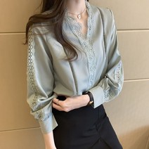 양기 봄 가을 여성복 솔리드 캐주얼 수술 블라우스 날씬해 보이는 긴팔 풀오버 셔츠 레깅스