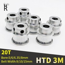 HTD 3M 12 톱니 보어 4/5/6/6.35mm 피치 3mm 타이밍 풀리 벨트 폭 6/10/15mm 동기 휠 3D 프린터 액세서리, Belt Width 15mm, Bore 6mm