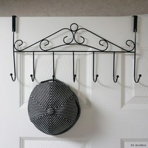 제이와이홀딩스 문걸이 방문 도어 후크 행거 7구, 1개, 블랙