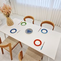 제이토리 양면 가죽 방수 식탁보 식탁매트 테이블보 2인 4인 6인용, 80x130cm, 화이트/그레이 양면