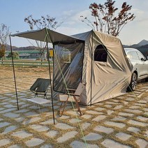 suv차박텐트 아웃도어차박 후방텐트 차텐트, 크림 화이트