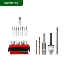 무선 전기 드라이버 세트 smart electric drill high quality usb 충전식 핸들 with led light tpe material hard abs, 액세서리4