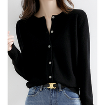 여성 라운드 니트 긴팔 가디건
