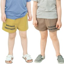 까꿍놀이터 댄싱3부팬츠2종세트 유아 시원 면+마 바지 국내제작