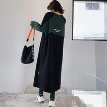 신이SH 더블샵 다이마루 배색 긴소매 롱원피스