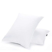 JA COMFORTS Duck Feather 다운 수면용 침대 베개(2팩)-표.. 정품보장, White