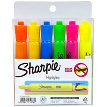 샤피 액센트 탱크 형광펜 6색세트 / 치즐팁 / 마킹펜 / 선명한 색상 / 빠른 건조 / 강한 내구성 / 변색과 번짐에 강함, 6색