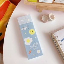 한국어 창의력 인터넷 빨간색 문방구 상자 대용량 심플 투명 스크럽 필통 남녀 초등학생 비닐 필통 하드케이스, 2#오믈렛 필통