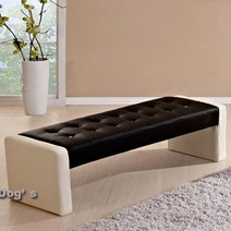 아워스토리 예쁜인조가죽 웨이트소파 스툴 대기의자 장의자 인조가죽소파, 3인용-블랙