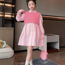 키즈목마 봄신상 여아 셔츠치마 조끼 투피스 키즈 원피스세트