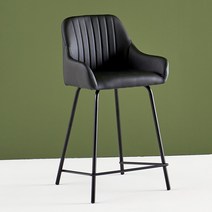 가구로드 퀸암 빠텐 의자 가죽 아일랜드 홈바 바 식탁 바텐 체어 홈바의자 바의자, 얇은다리_시트높이(65cm)-블랙