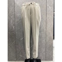 리버클래시 22F/W 다크베이지 원턱 테이퍼드핏 허리 밴딩 스판 슬랙스 (LIW23976)