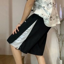 Makone 상표등록 옆트임 레터링 통넓은 허벅돼 5부 트레이닝 반바지 하체비만 통통한남자 코디 여름 남학생