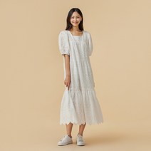 [JAJU/자주] 여 아일렛 반팔 원피스_아이보리