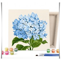수국 DIY 그림 블루 25X25 페인팅 그리기 수채화 색칠하기, 단품, 단품