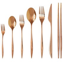 럭셔리 모던 로즈골드 로사 커트러리 시리즈 글램핑 펜션수저 펜션포크, 젓가락