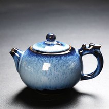 도자기 찻잔 세라믹 내열 유리 찻주전자 변형 유약 가마 가정용 티웨어 Tianmu 쿵푸 차 액세서리 사이드 주전자, B03