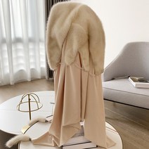 겨울 밍크모자 귀마개 밍크밍크모자 목도리 일체