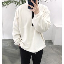 겨울 소프트 남녀공용 후리스 반집업 티셔츠