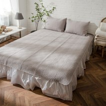 헤링본퀼팅 퀸 라지킹패드 레트로스타일 고급침구, 그레이