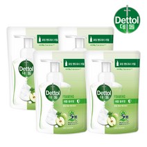 데톨 항균 포밍 핸드워시 애플 리필 200ml 4개 / 손세정제 핸드솝 거품비누 항균포밍 X4개 107435