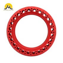 퀵보드 킥보드 성인 전기 전동 샤오미 Mijia M365 스쿠터 방폭 타이어 비 공압 휠 댐핑 고무 용 8.5 인치 솔리드, 빨간색