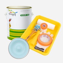 삼화페인트 아이생각 친환경 수성내부프로 4L + 도구세트, 레인블루