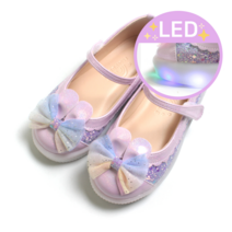 프롬베베 여아용 바니 토끼 리본 LED 슬립온