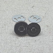 핀쿠션 NEW) 18mm 아플리케 자석단추 스냅단추 (2개), 블랙실버