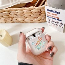 에어팟 프로2 무선 충전 케이스 거치대에어팟 케이스 만화 어린 왕자 TPU 실리콘 블루투스 1/2 프로 3, 11 T550_02 For Airpod 2