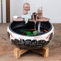 행운의 분수 순환 풍수 장식품 오줌싸개동상 물레방아, 물 흐름 장치 28cm