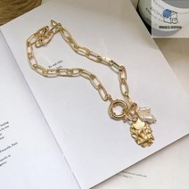 복고풍_천연_박스증정_바로크_초커_체인_진주_코인_목걸이_써지컬 06A5