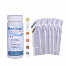 수질 PH 측정기 테스터 6-in-1 다목적 염소 ph 테스트 스트립 스파 수영장 종이 스파 온수 욕조 ph 테스트 스트립 액세서리, 6in1