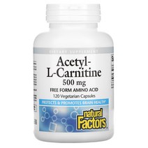 내츄럴 팩터스 Natural Factors 아세틸-l-카르니틴 500mg, 60개